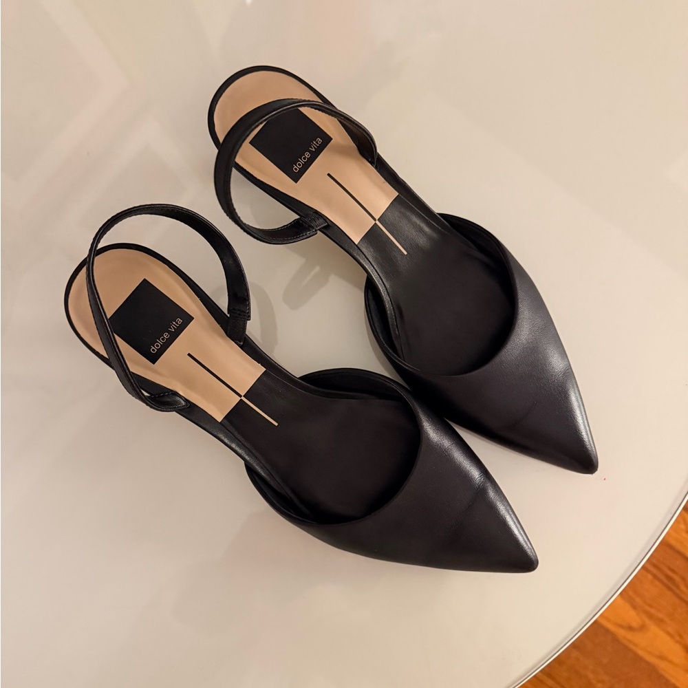 Dolce Vita Black Slingback Kitten Heels - Picture 2 of 3